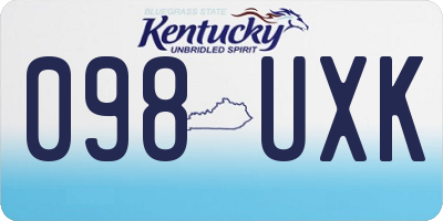 KY license plate 098UXK