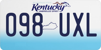 KY license plate 098UXL