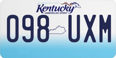 KY license plate 098UXM