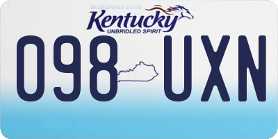 KY license plate 098UXN