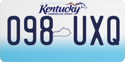 KY license plate 098UXQ