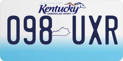 KY license plate 098UXR