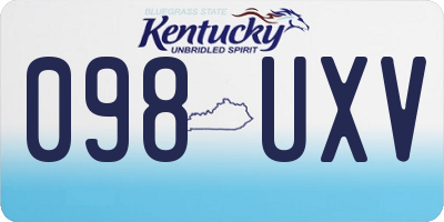 KY license plate 098UXV