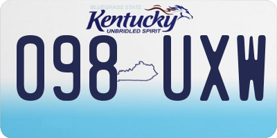 KY license plate 098UXW