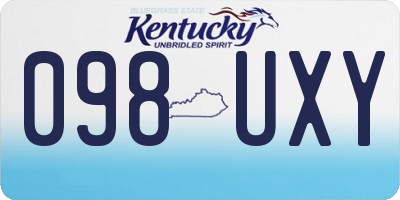 KY license plate 098UXY