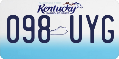 KY license plate 098UYG
