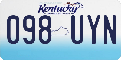 KY license plate 098UYN