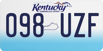 KY license plate 098UZF