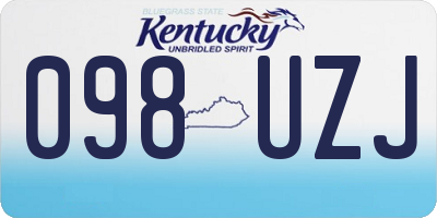 KY license plate 098UZJ