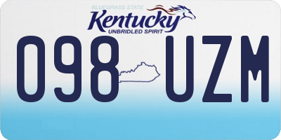 KY license plate 098UZM