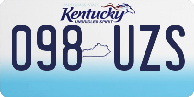 KY license plate 098UZS
