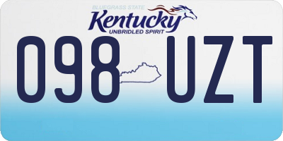 KY license plate 098UZT