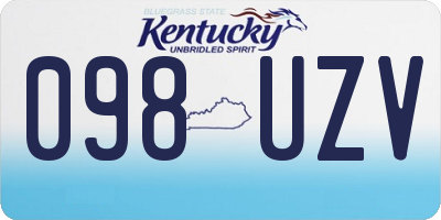 KY license plate 098UZV