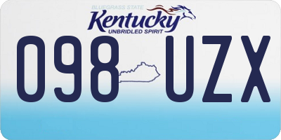 KY license plate 098UZX