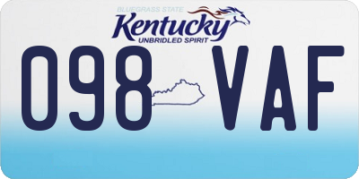 KY license plate 098VAF