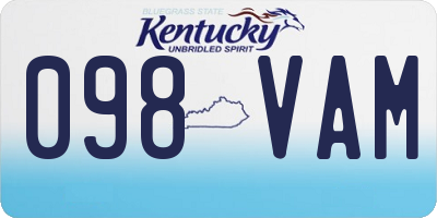 KY license plate 098VAM