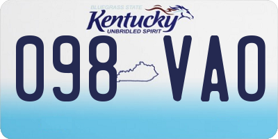 KY license plate 098VAO