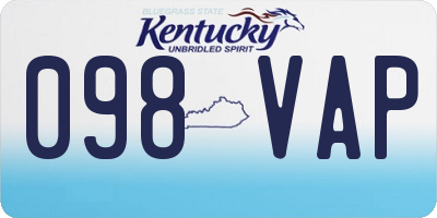 KY license plate 098VAP