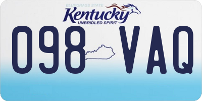 KY license plate 098VAQ