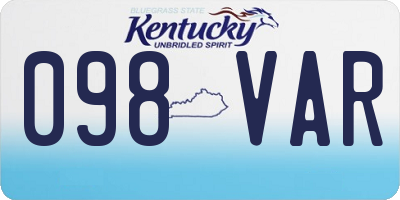 KY license plate 098VAR