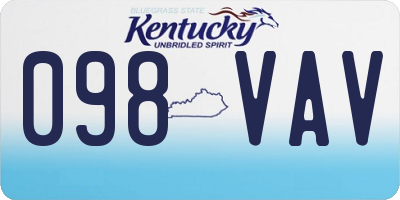 KY license plate 098VAV