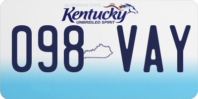KY license plate 098VAY