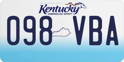 KY license plate 098VBA