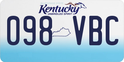 KY license plate 098VBC