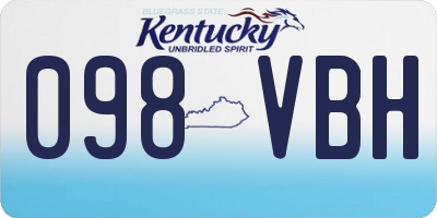 KY license plate 098VBH