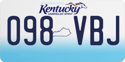 KY license plate 098VBJ
