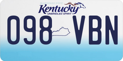 KY license plate 098VBN