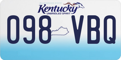 KY license plate 098VBQ