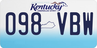 KY license plate 098VBW