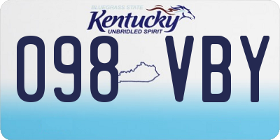 KY license plate 098VBY