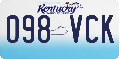 KY license plate 098VCK