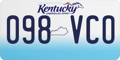 KY license plate 098VCO
