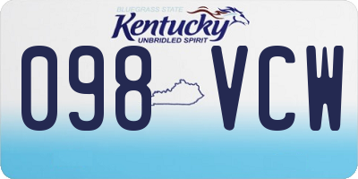 KY license plate 098VCW