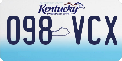 KY license plate 098VCX