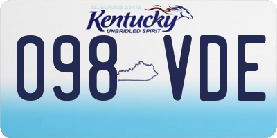 KY license plate 098VDE