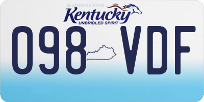 KY license plate 098VDF
