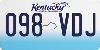KY license plate 098VDJ