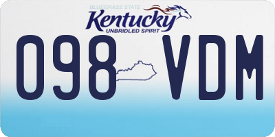 KY license plate 098VDM