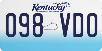 KY license plate 098VDO