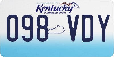 KY license plate 098VDY