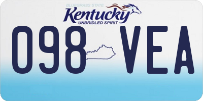 KY license plate 098VEA