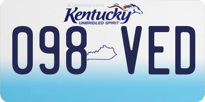 KY license plate 098VED