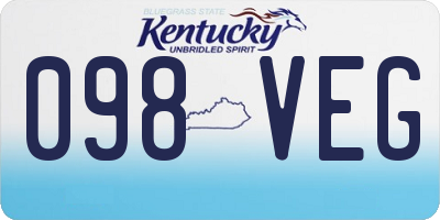 KY license plate 098VEG