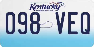 KY license plate 098VEQ