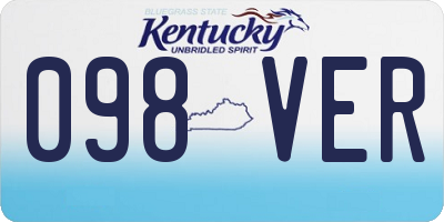 KY license plate 098VER