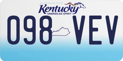 KY license plate 098VEV